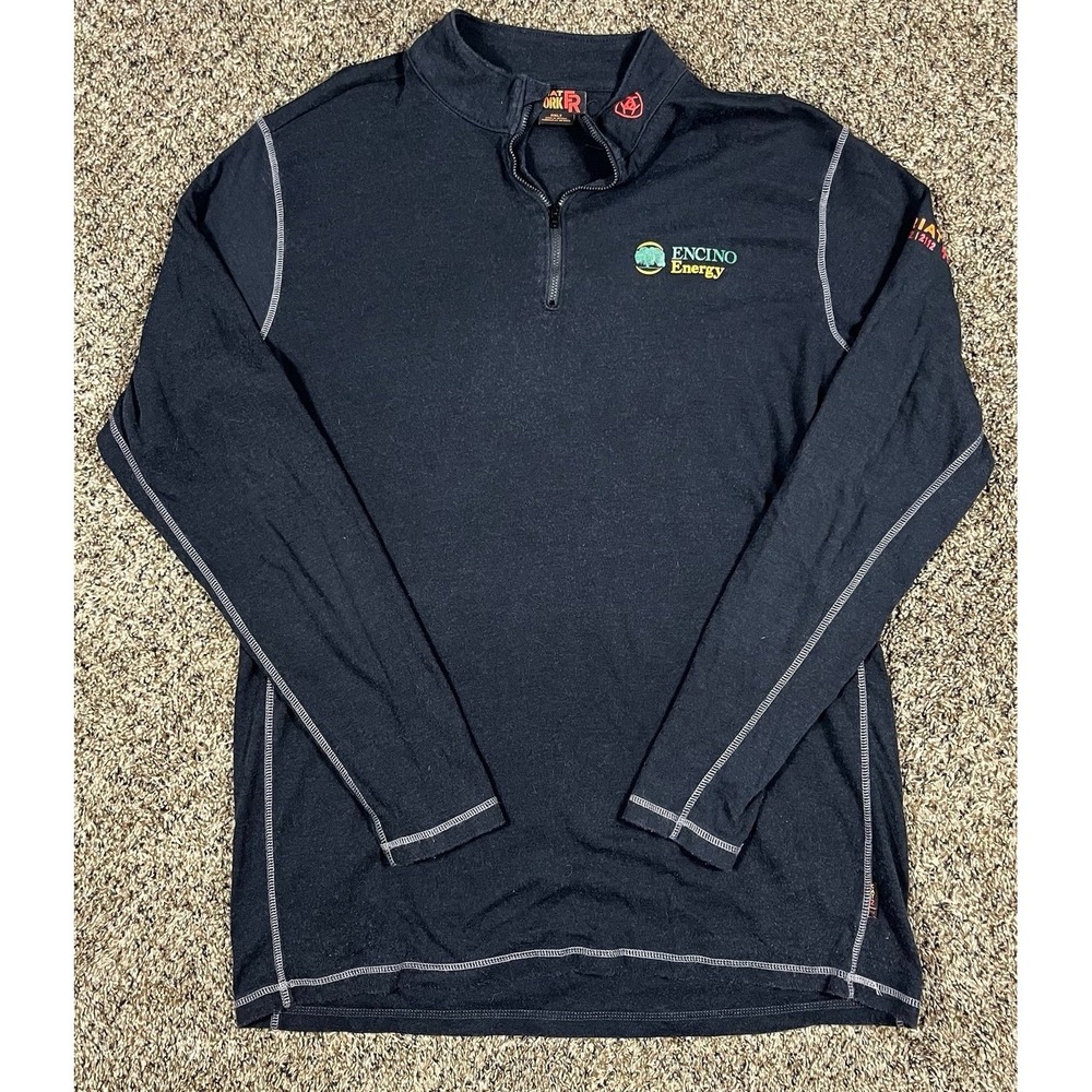 Ariat FR PolarTec 1/4 Zip Shirt Mens 2XL CAT 2 2112 Gray Pullover Fire Resistant